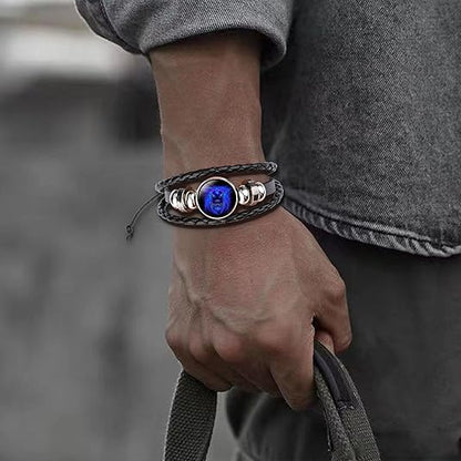 Guardian Bracelet Black Leather Bracelet Adjustable
