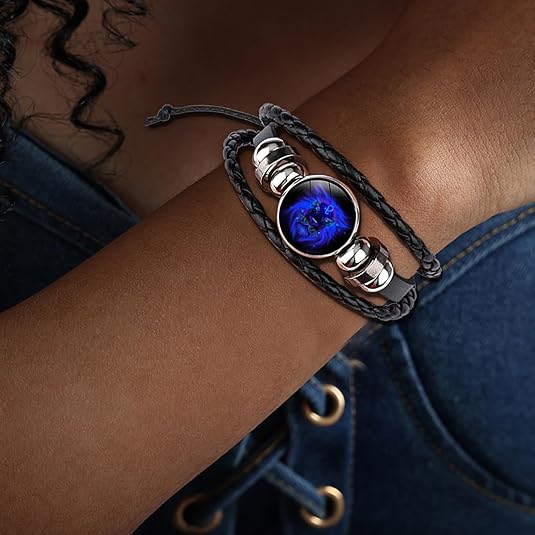 Guardian Bracelet Black Leather Bracelet Adjustable