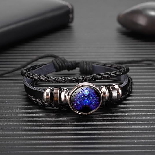 Guardian Bracelet Black Leather Bracelet Adjustable