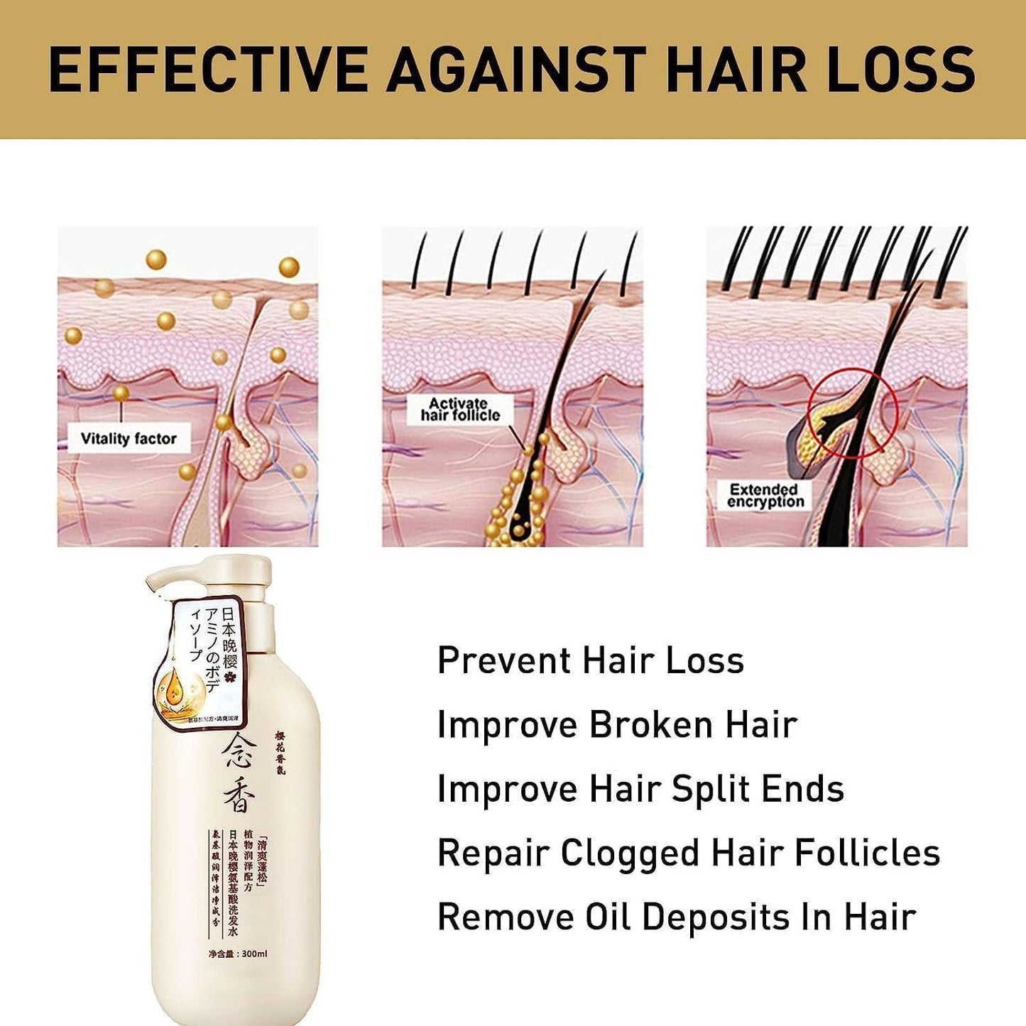 Sakura hair growth shampoo 300 ml